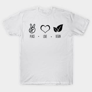 Peace Love Vegan Vegetarian T-Shirt